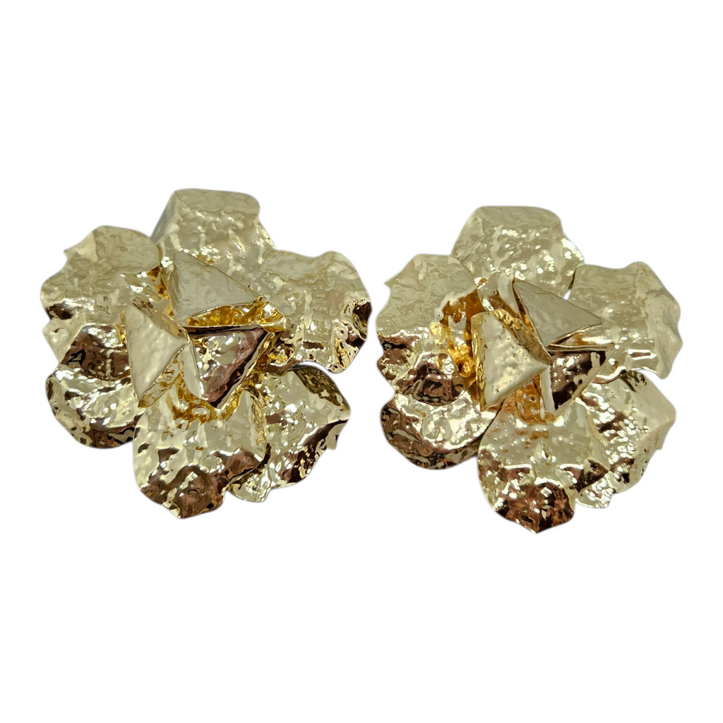 Brinco Maxi Flor Dourada