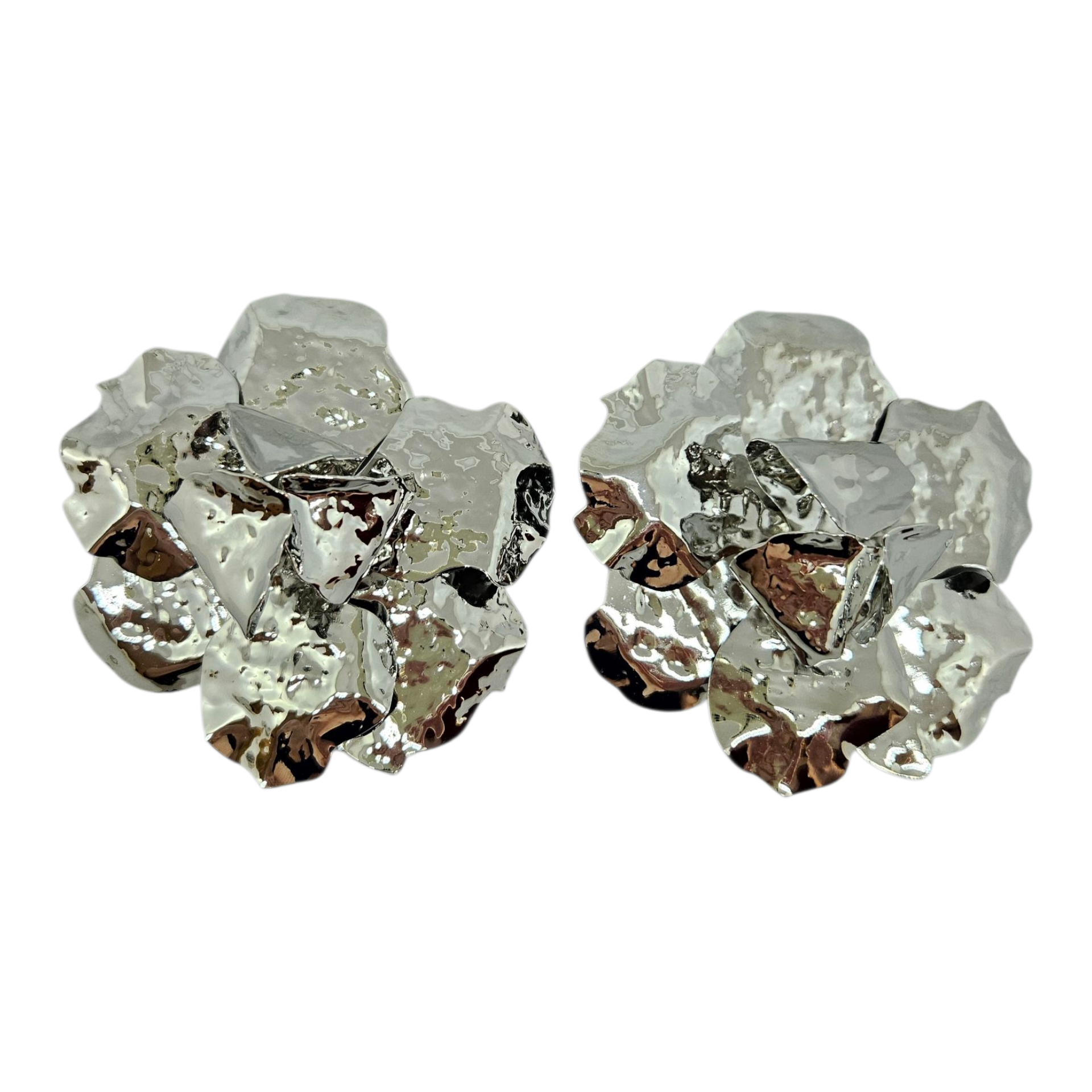 Brinco Maxi Flor Prata