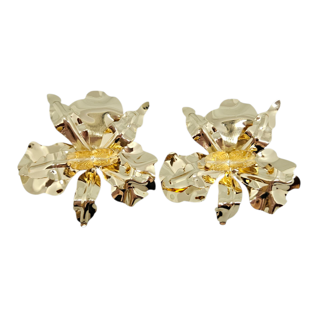 Brinco Maxi Orquídea Dourado