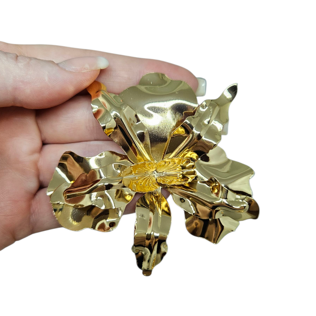 Brinco Maxi Orquídea Dourado