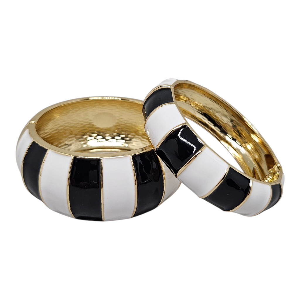 Bracelete Esmaltado Preto e Branco