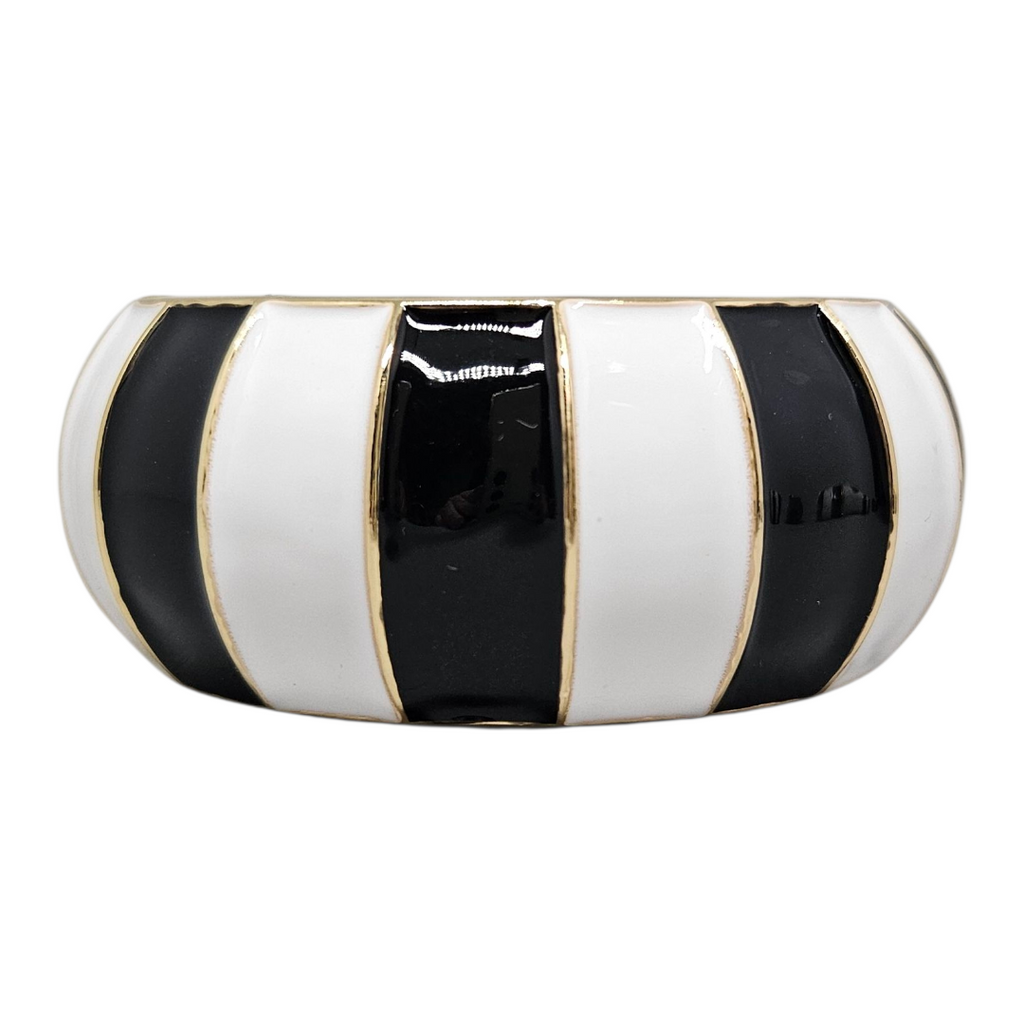 Bracelete Esmaltado Preto e Branco