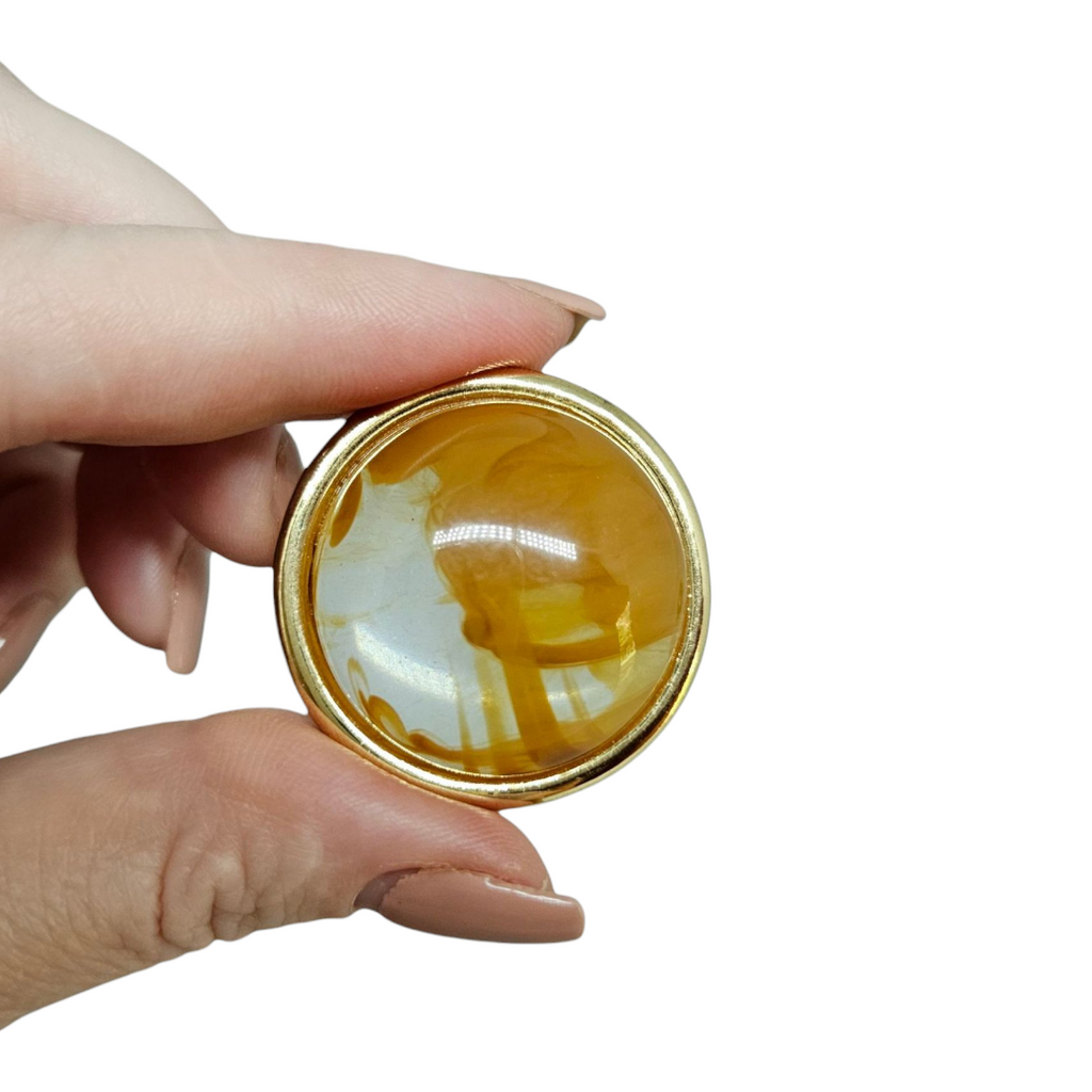 Brinco Redondo Resina Camel