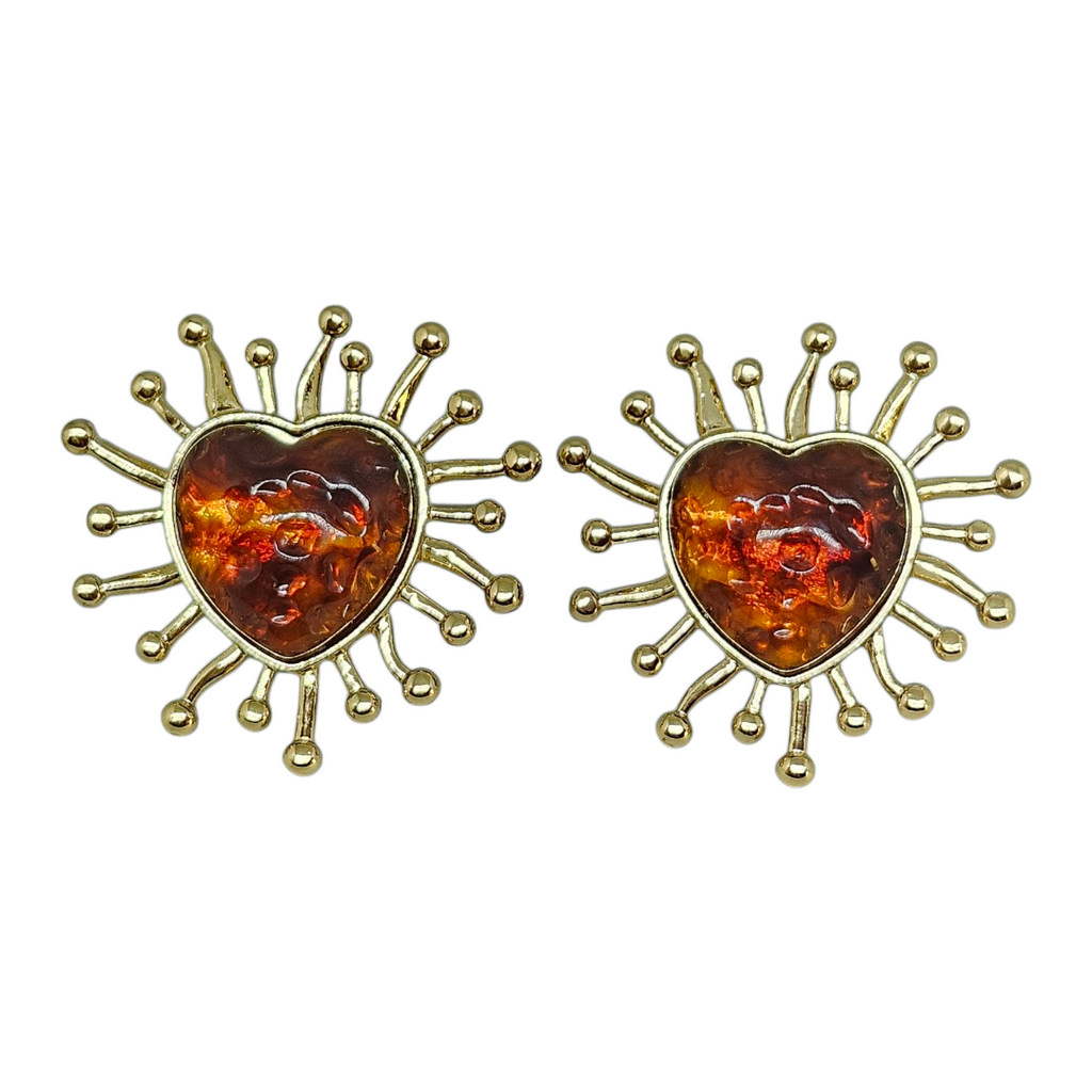 Brinco Coração Âmbar