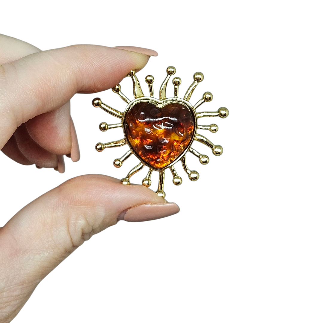 Brinco Coração Âmbar