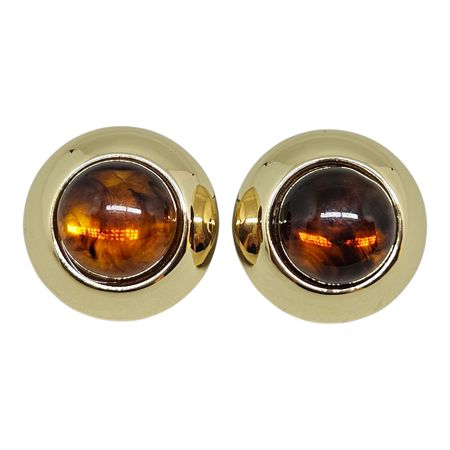 Brinco Botão Âmbar