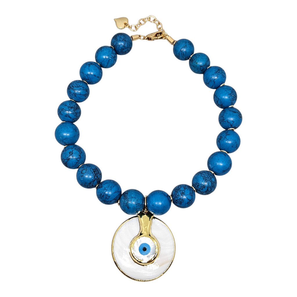 Colar Howlita Olho Grego