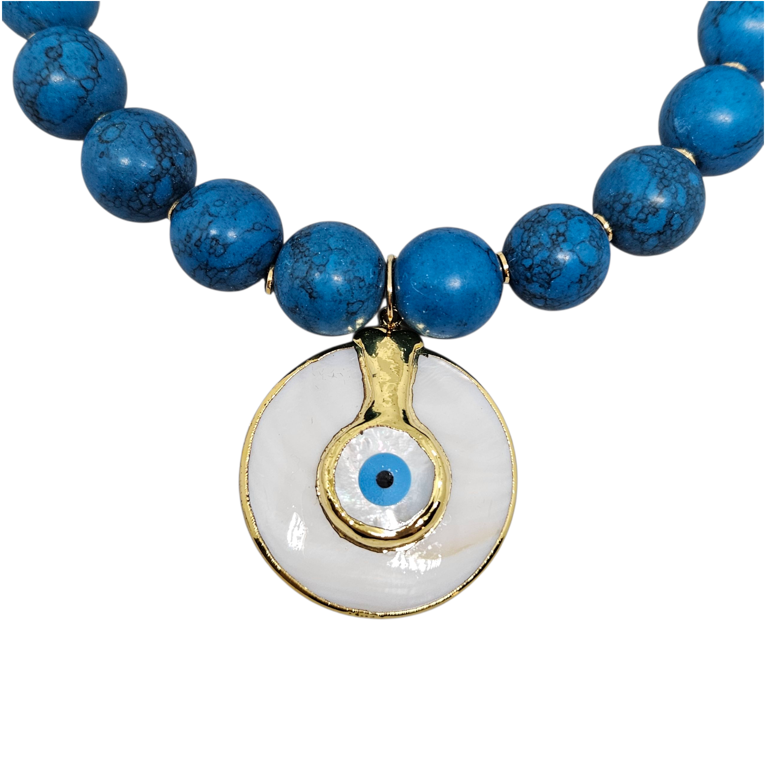 Colar Howlita Olho Grego