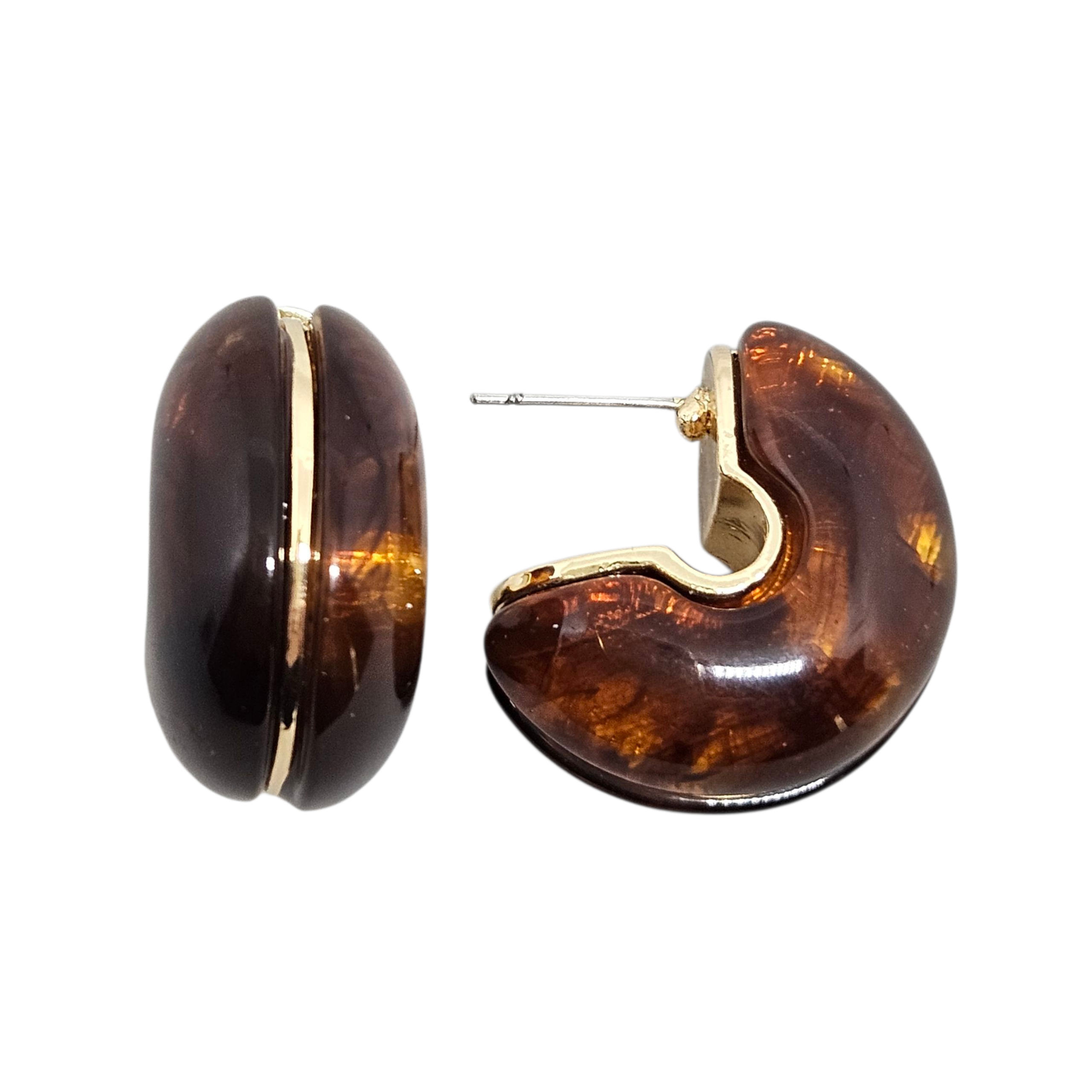 Brinco Meia Argola Âmbar