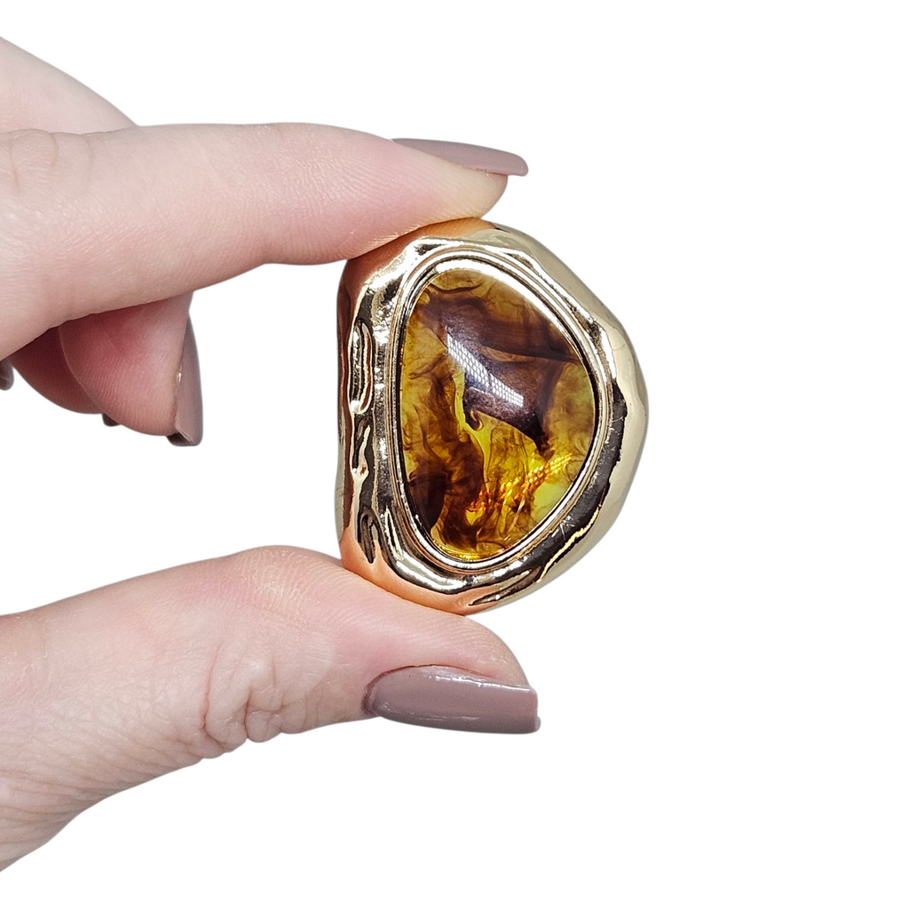 Brinco Marmorizado Âmbar