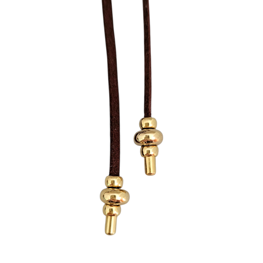 Colar Courinho Marrom Dente Marroquino