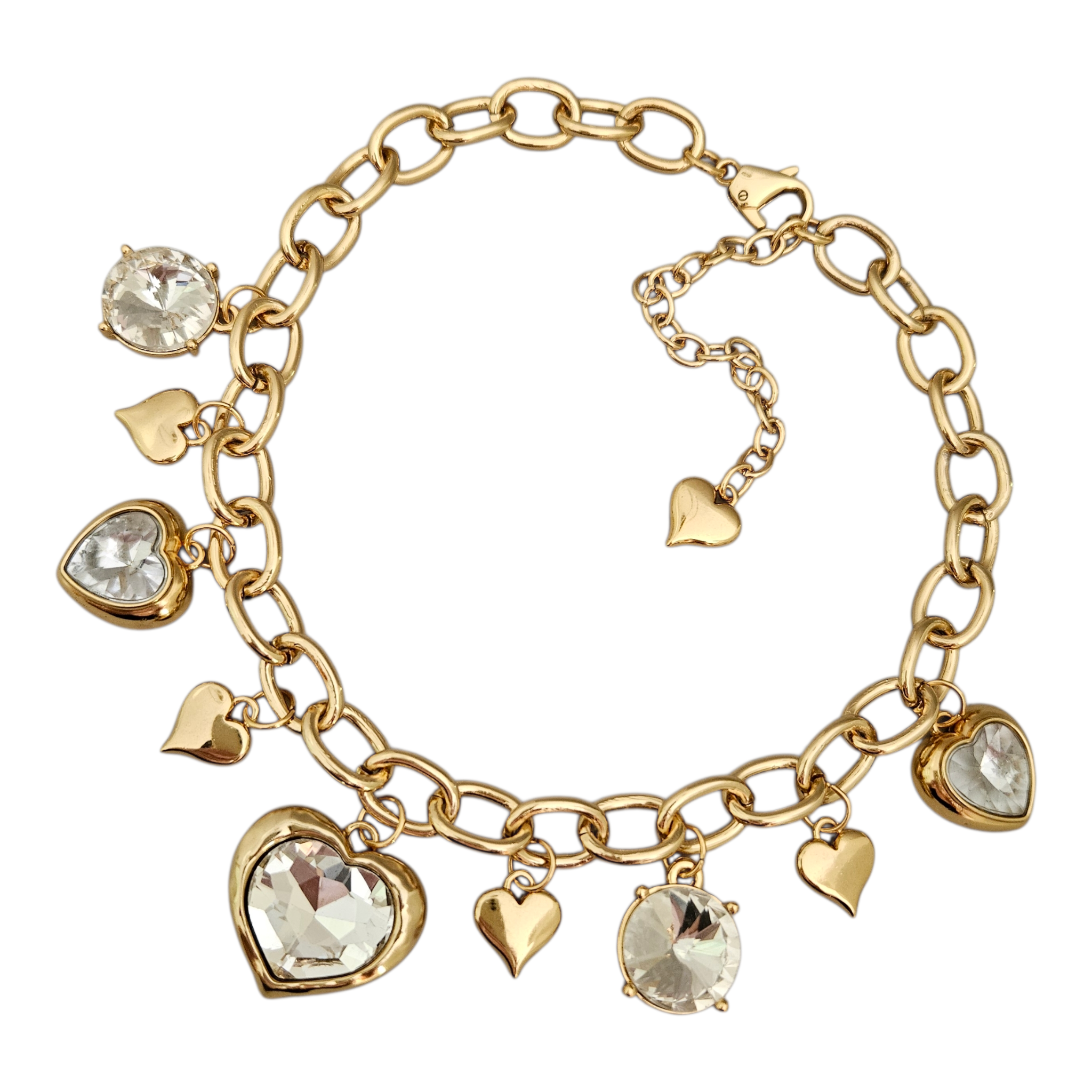 Colar Corações e Cristais