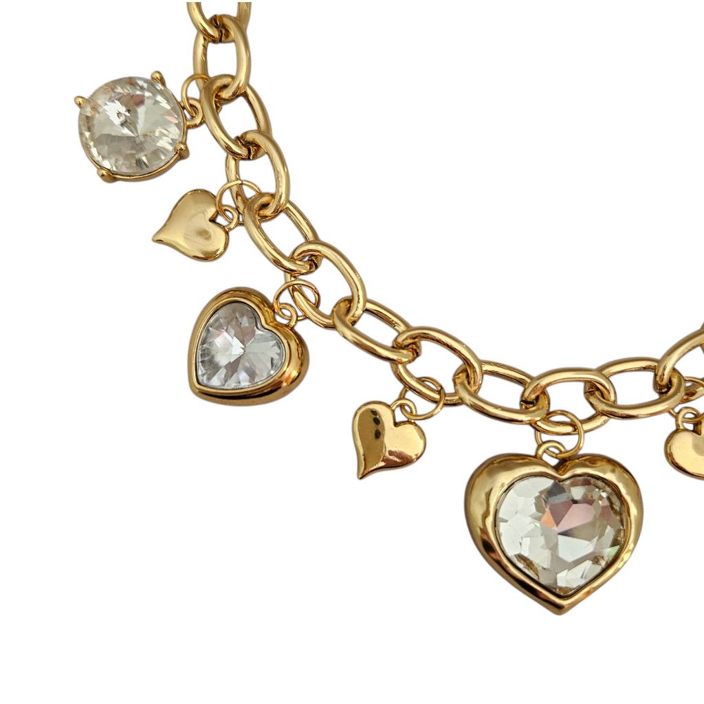 Colar Corações e Cristais