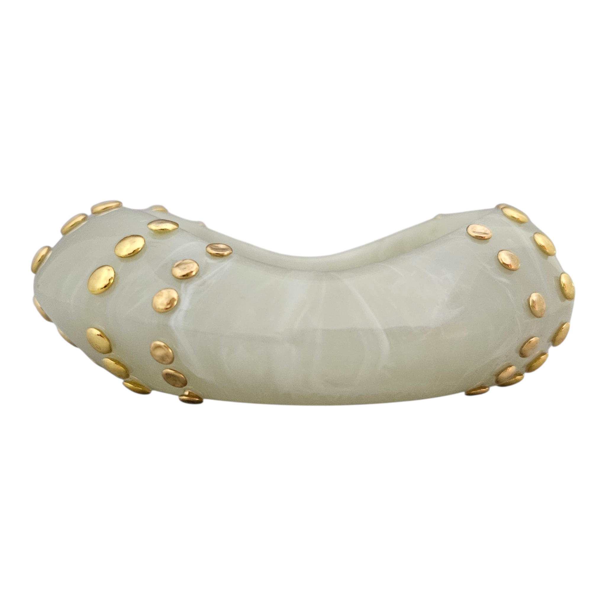 Bracelete Ondulado Tachas Douradas