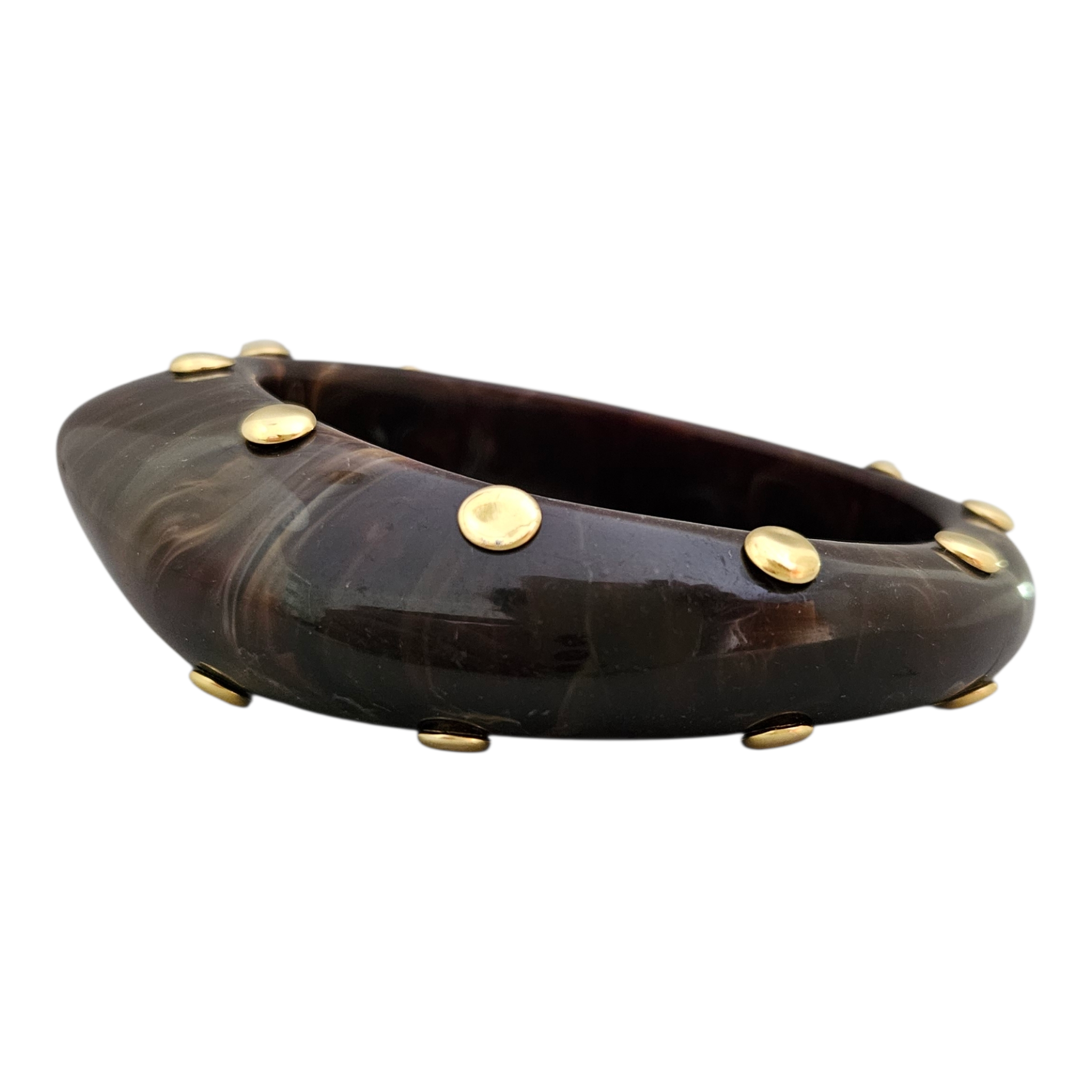 Bracelete Orgânico Tachas Douradas