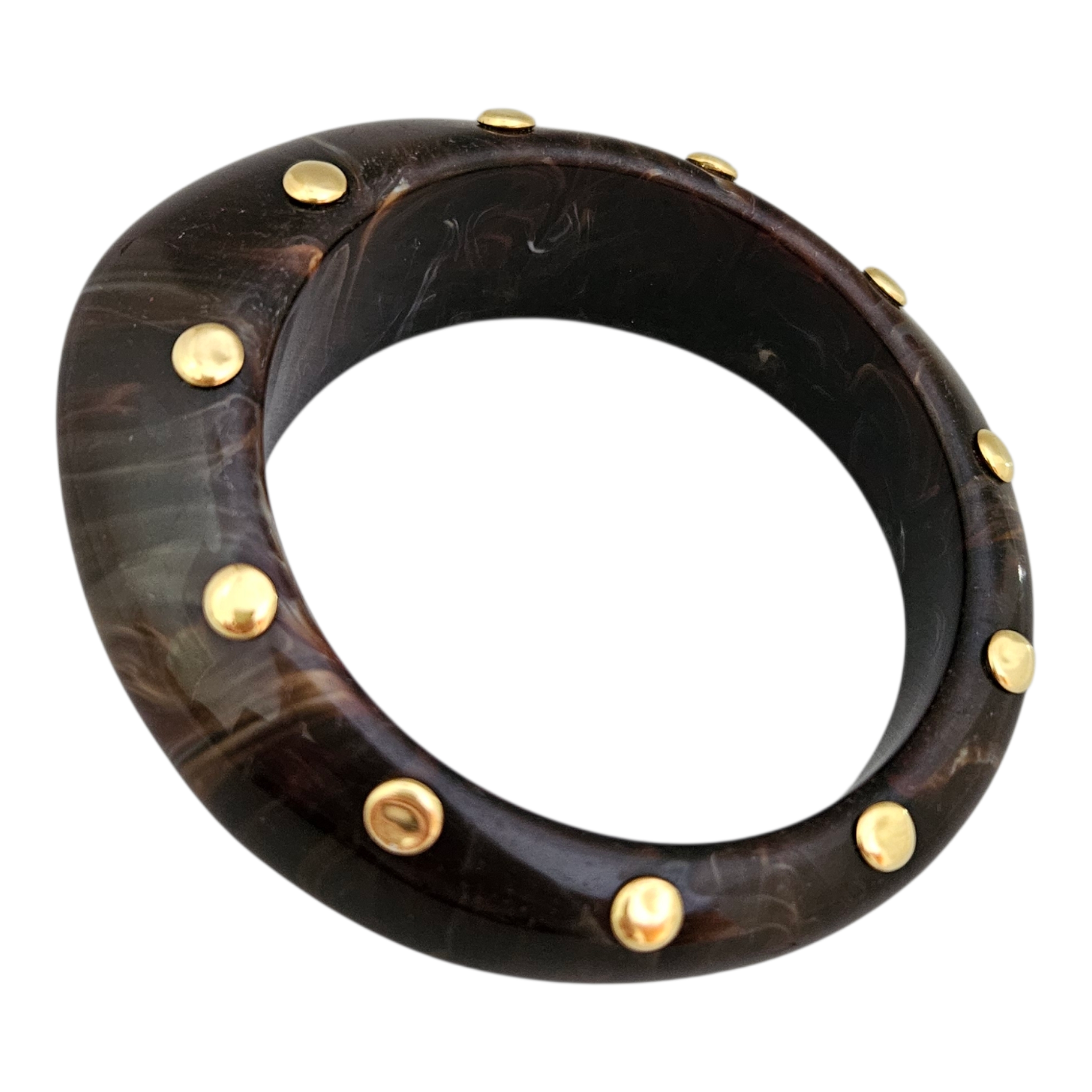 Bracelete Orgânico Tachas Douradas