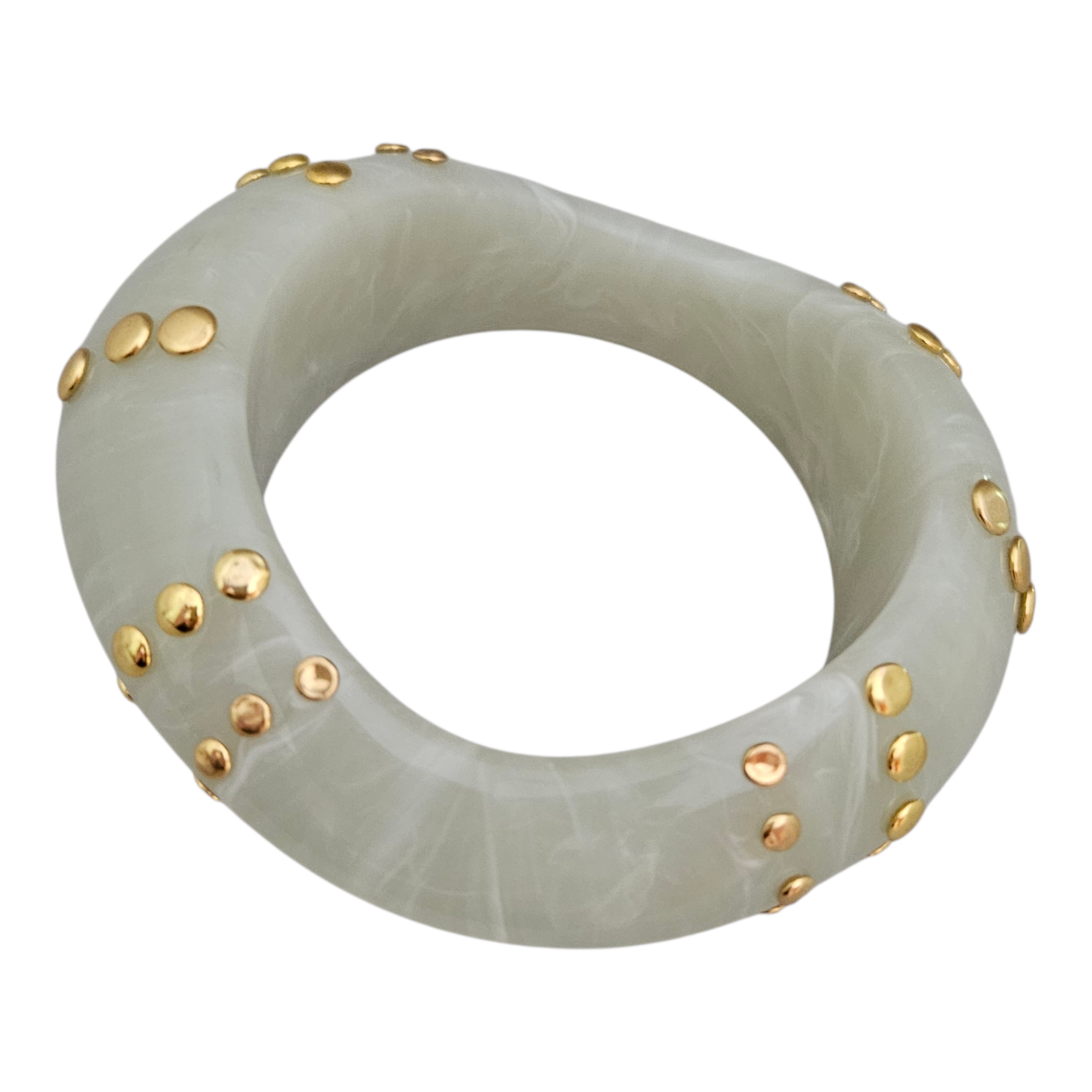 Bracelete Ondulado Tachas Douradas