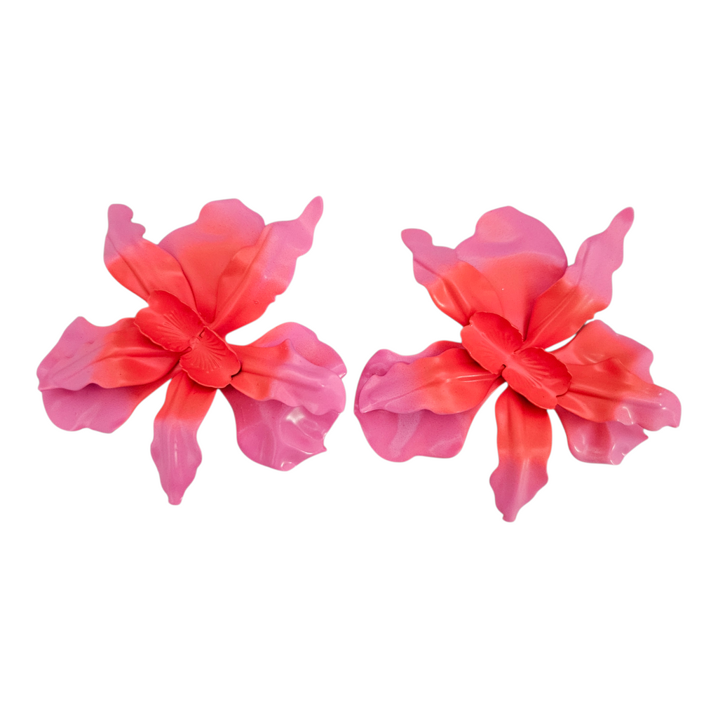 Brinco Orquídea Matizada Rosa