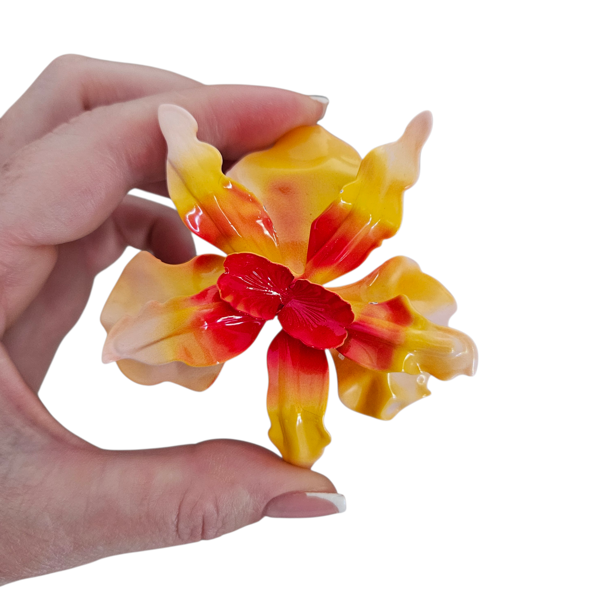 Brinco Orquídea Matizada Amarela