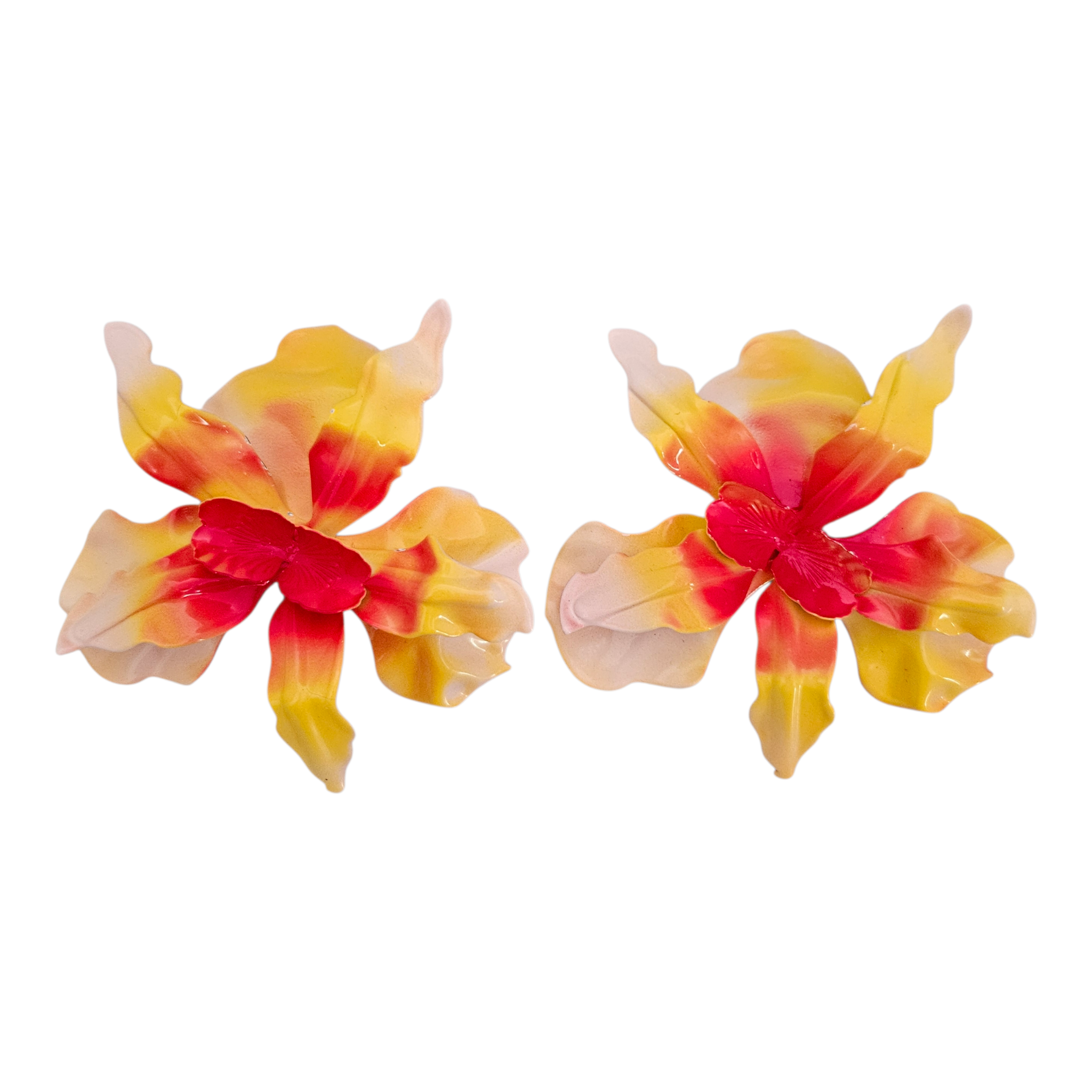 Brinco Orquídea Matizada Amarela
