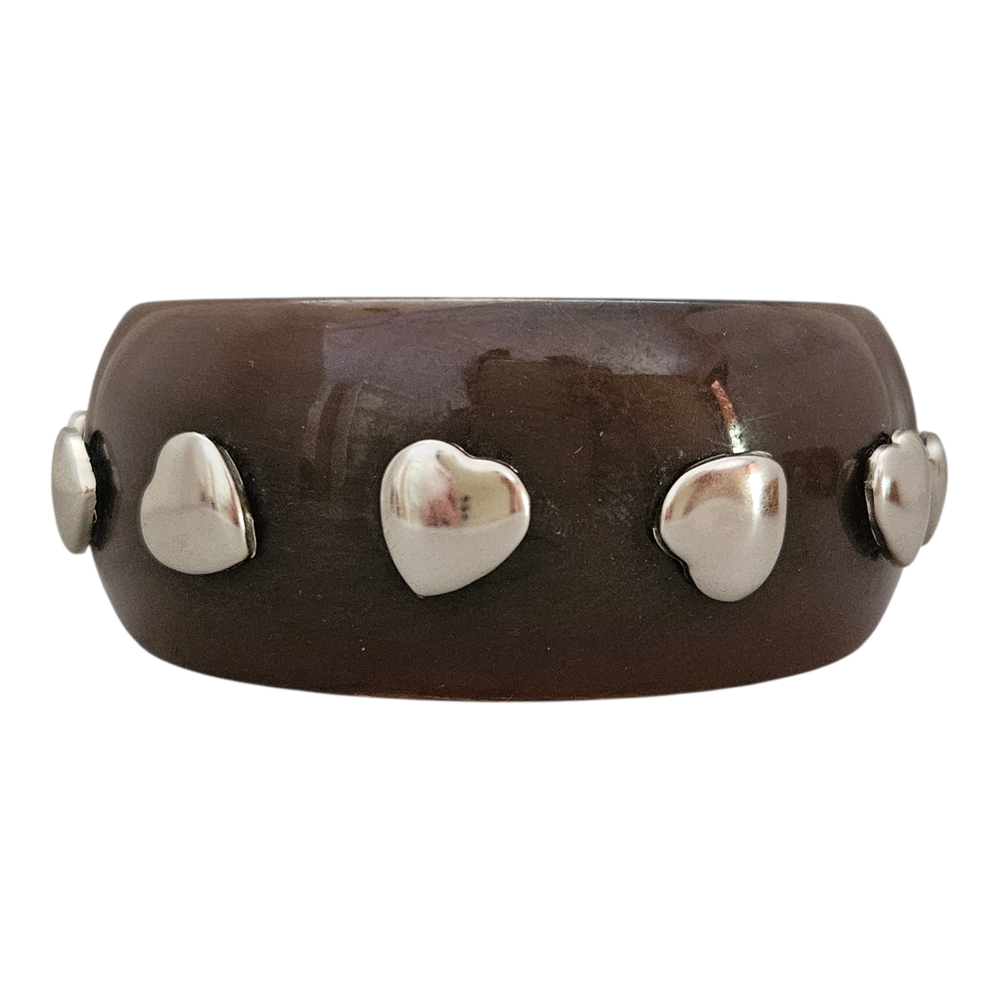 Bracelete Resina Tachas Coração