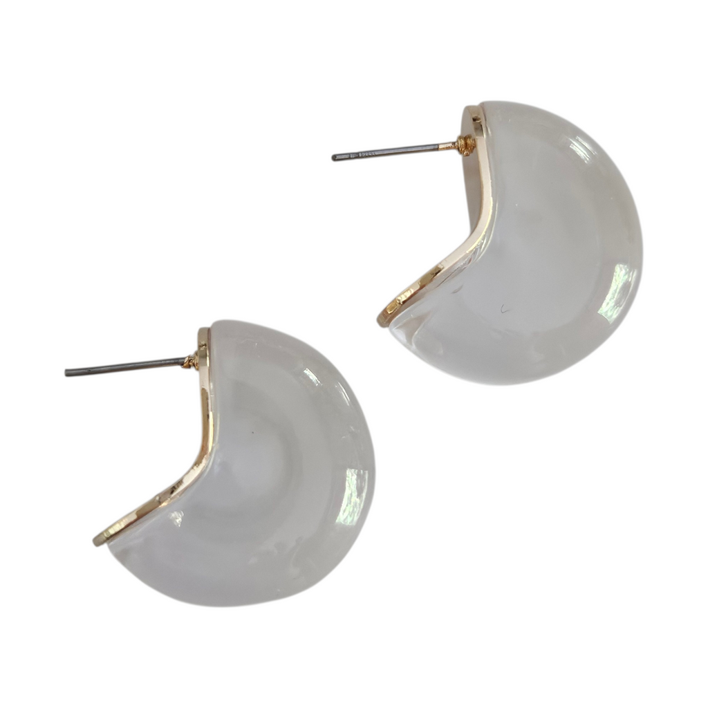 Brinco Resina Transparente Dourado