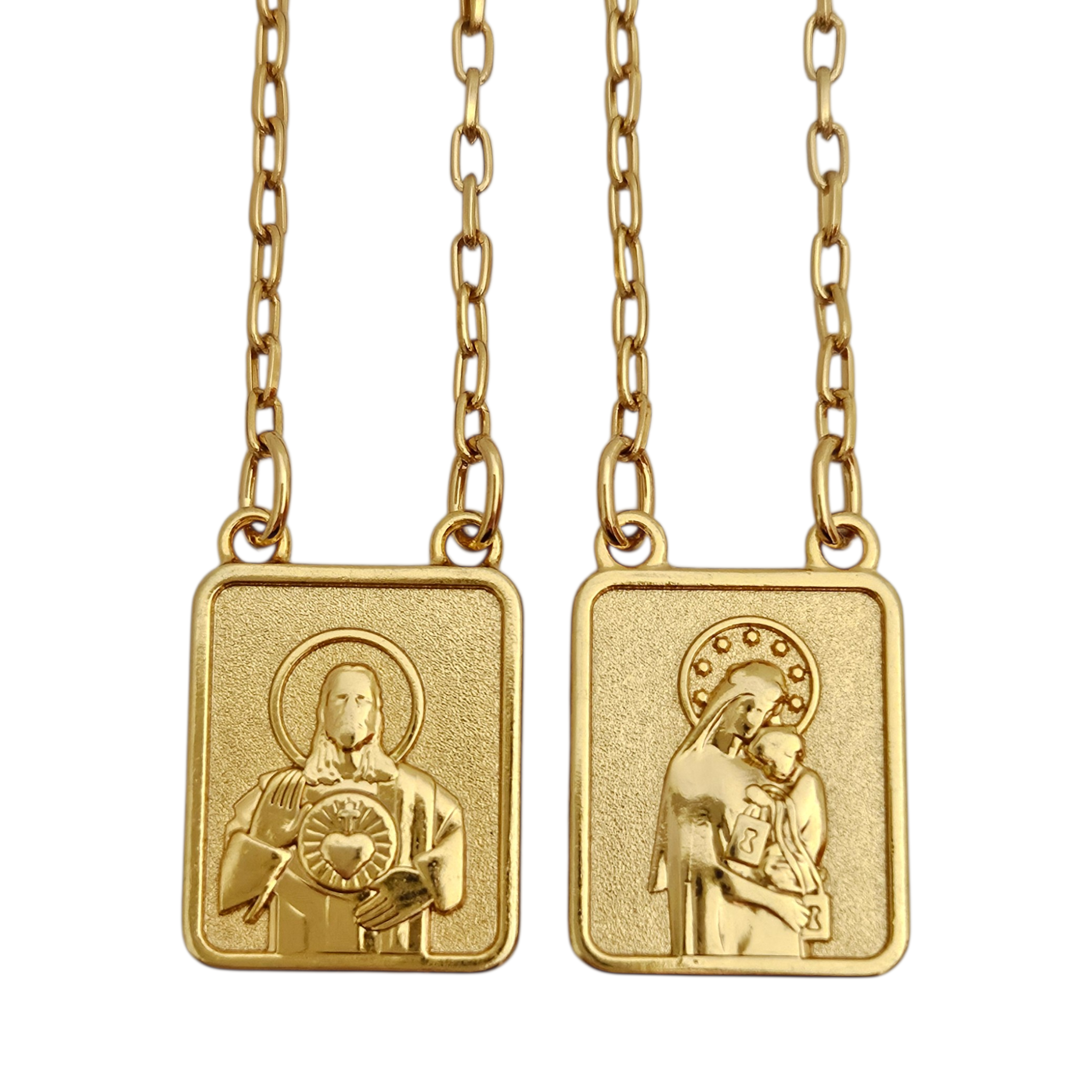 Colar Dupla Face Jesus e Maria