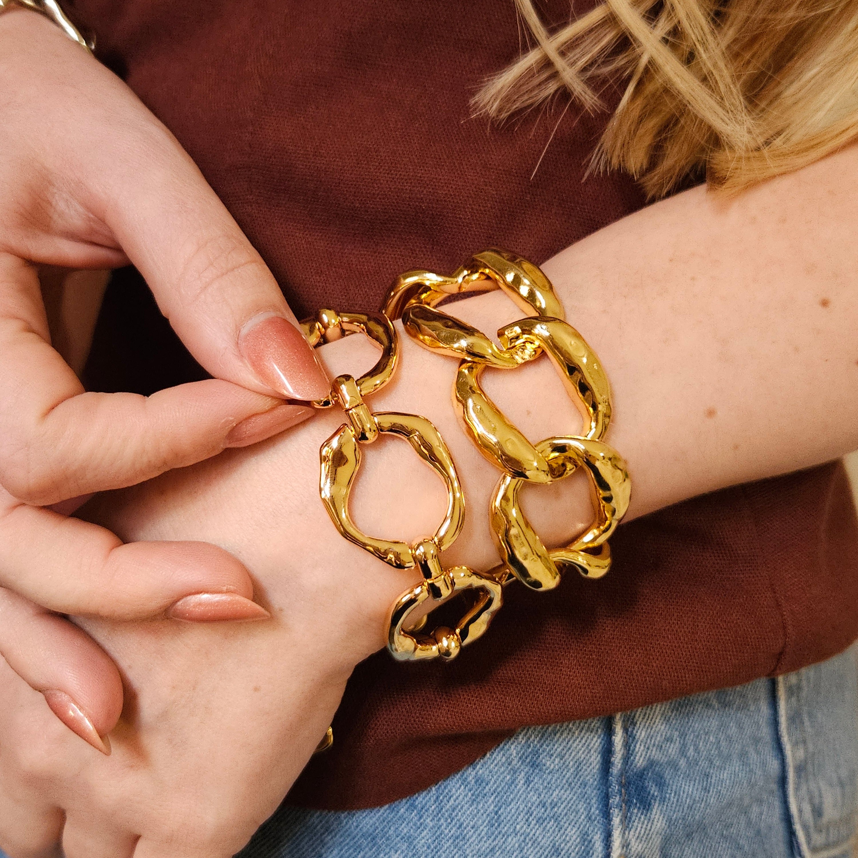 Pulseira Elos Orgânicos M - Dourada