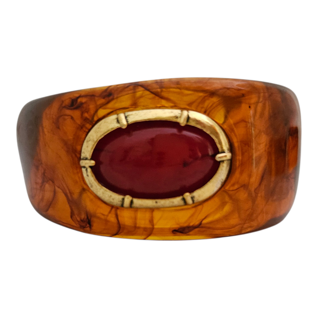 Bracelete Resina Marrom Taratruga