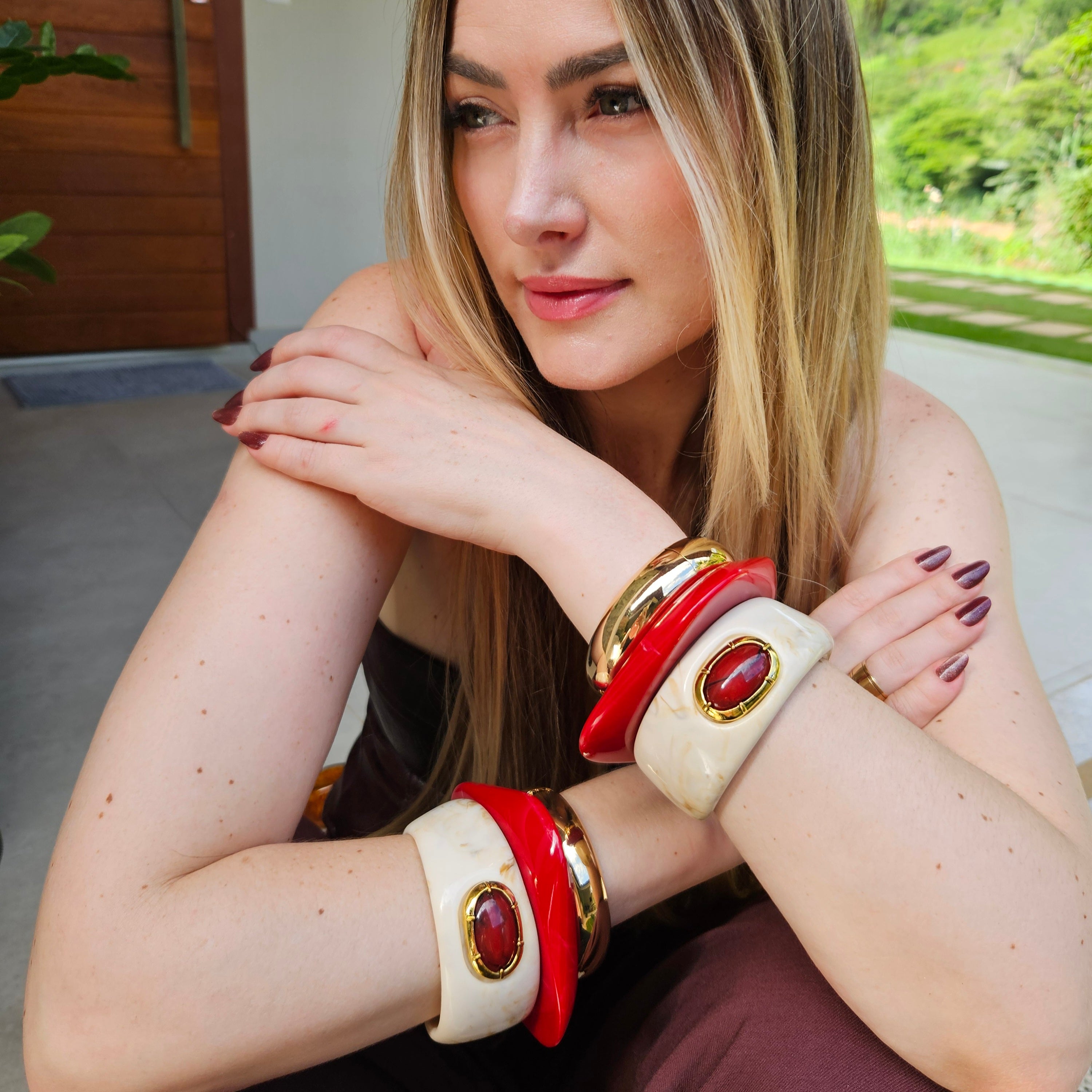 Bracelete Resina Quadrado