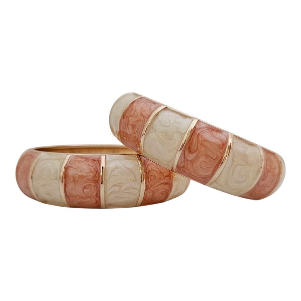 Bracelete Listras Laranja e Bege