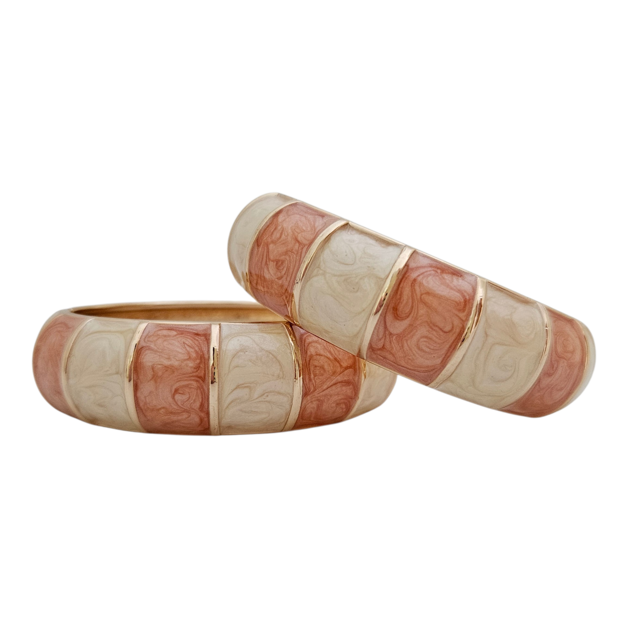 Bracelete Listras Laranja e Bege