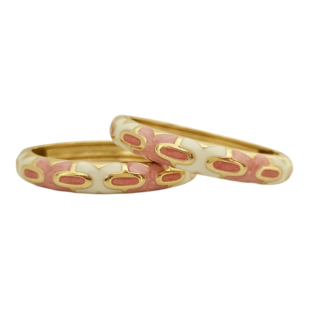 Bracelete Desenhos Geométricos Rosa Claro