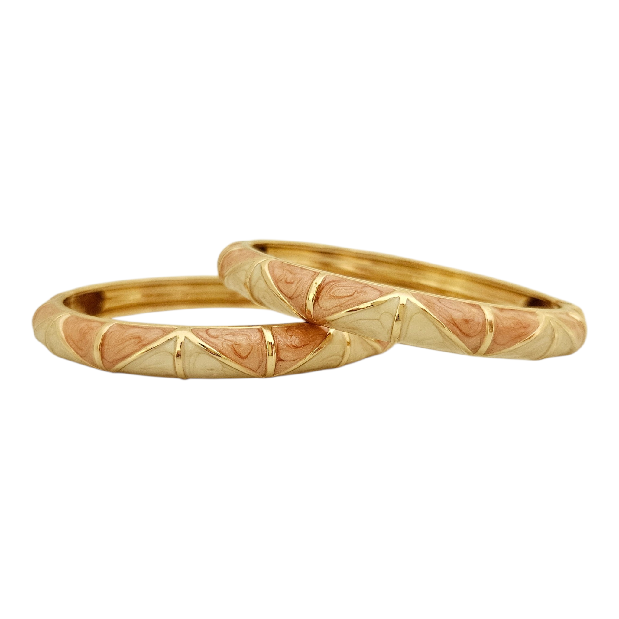 Bracelete Desenhos Geométricos Laranja e Bege