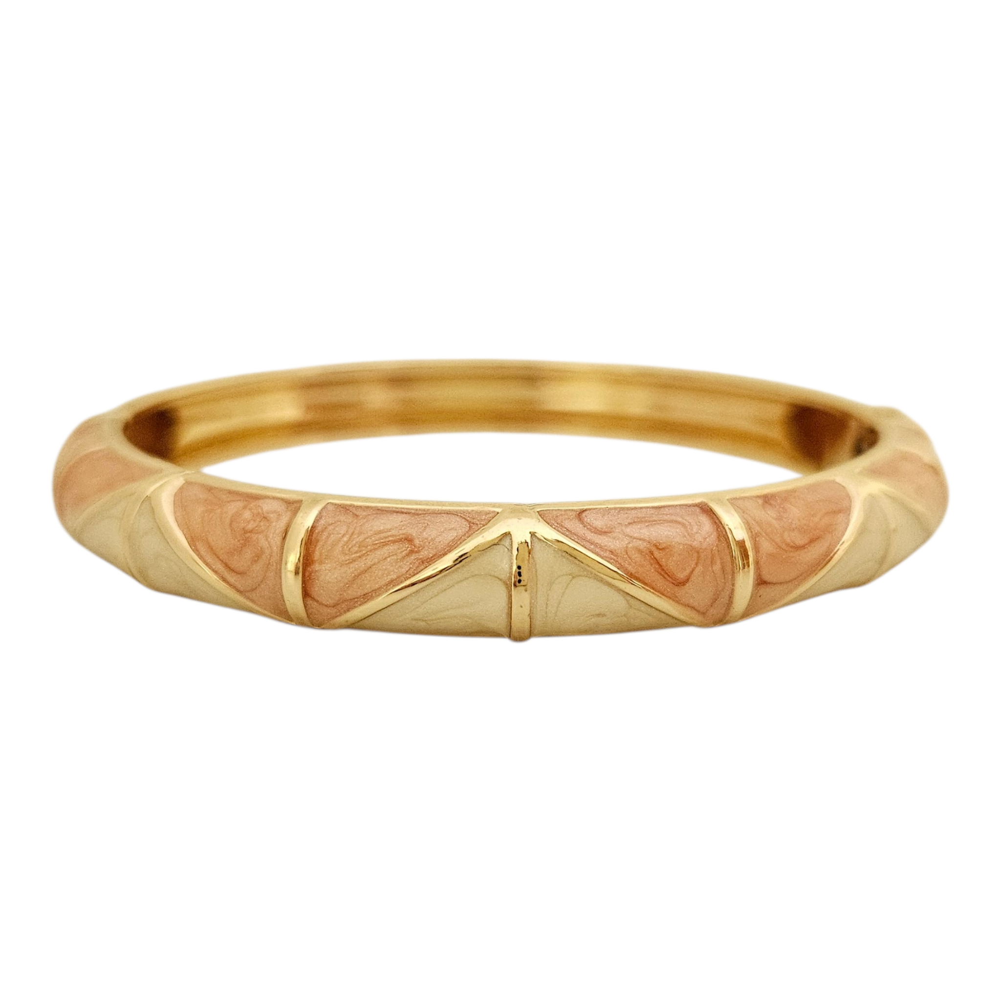 Bracelete Desenhos Geométricos Laranja e Bege