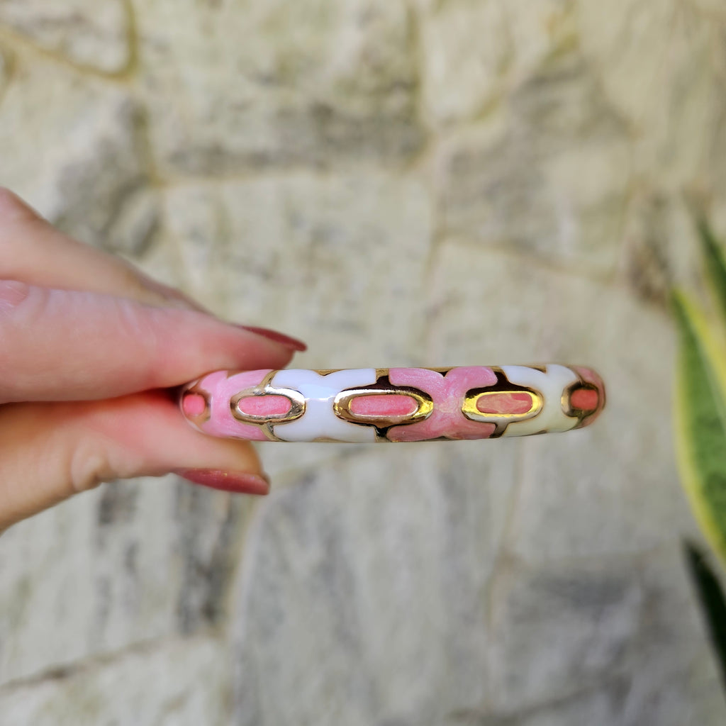 Bracelete Desenhos Geométricos Rosa Claro