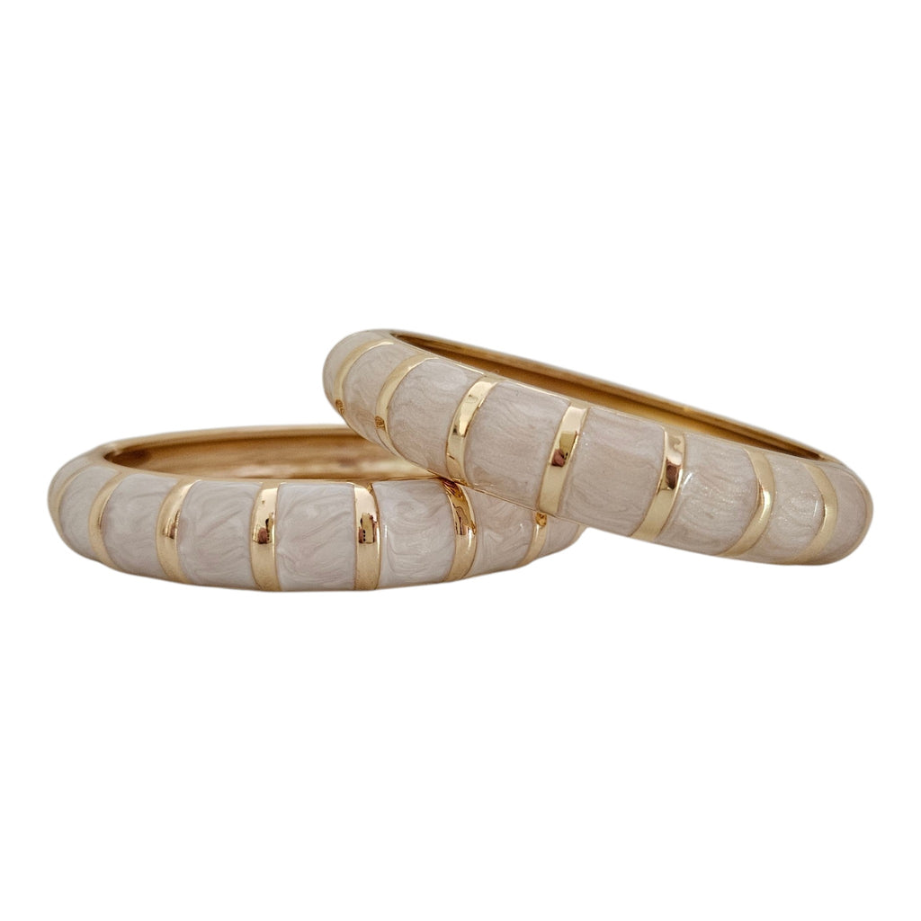 Bracelete Listras Bege Perolado