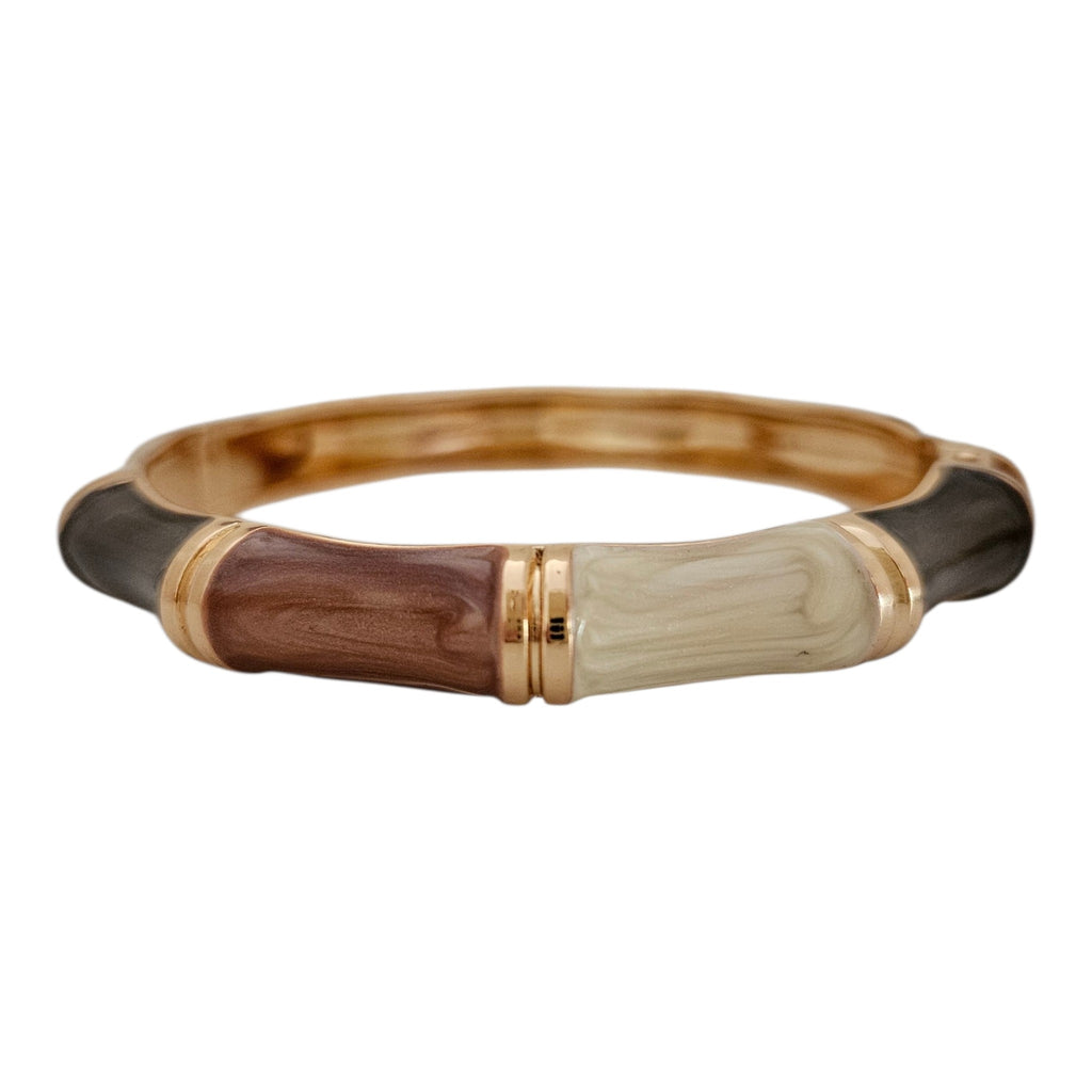 Bracelete Bambuzinho - café, marrom e pérola