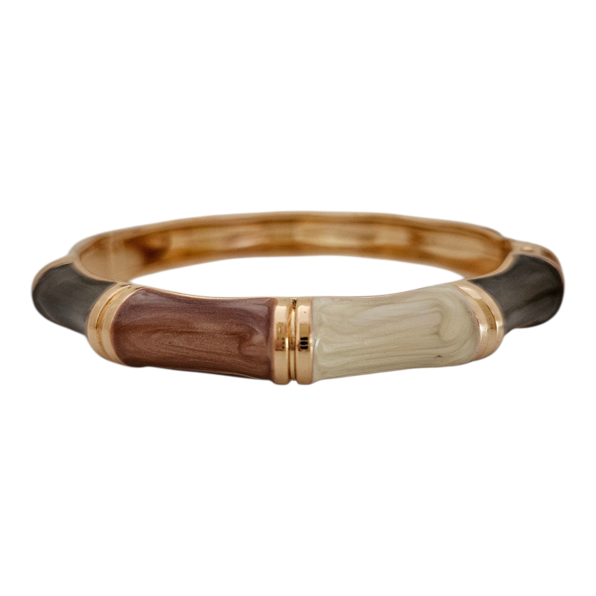 Bracelete Bambuzinho - café, marrom e pérola