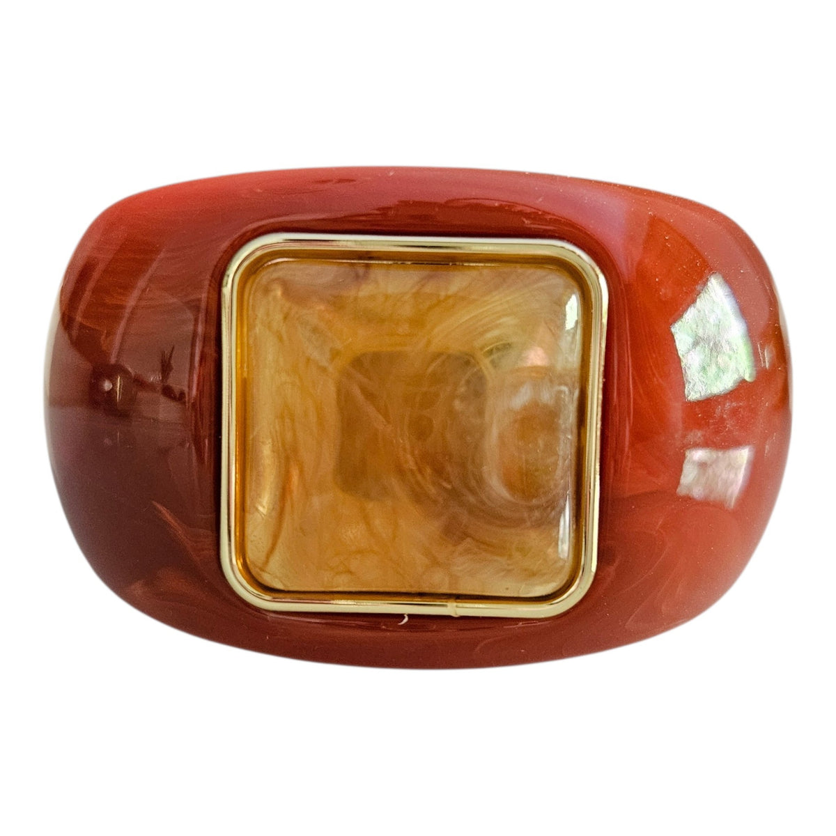 Bracelete Resina Cores - Terracota com Amarelo