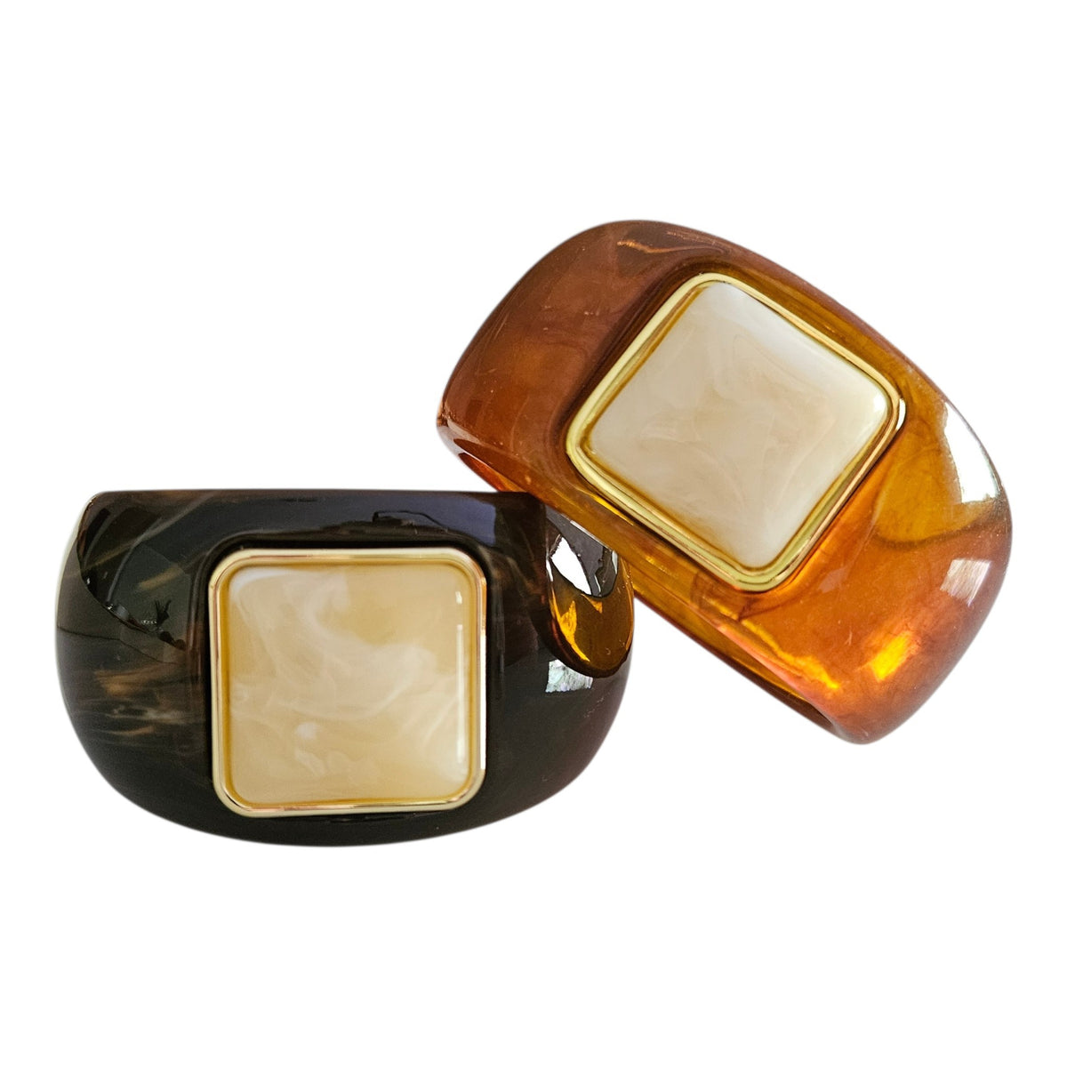 Bracelete Resina Cores - Camel com Off