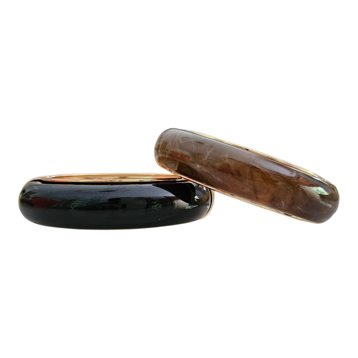 Bracelete Metal e Resina - Preto