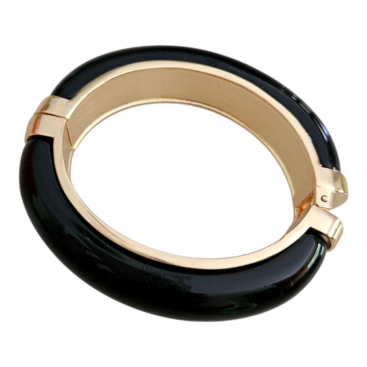 Bracelete Metal e Resina - Preto