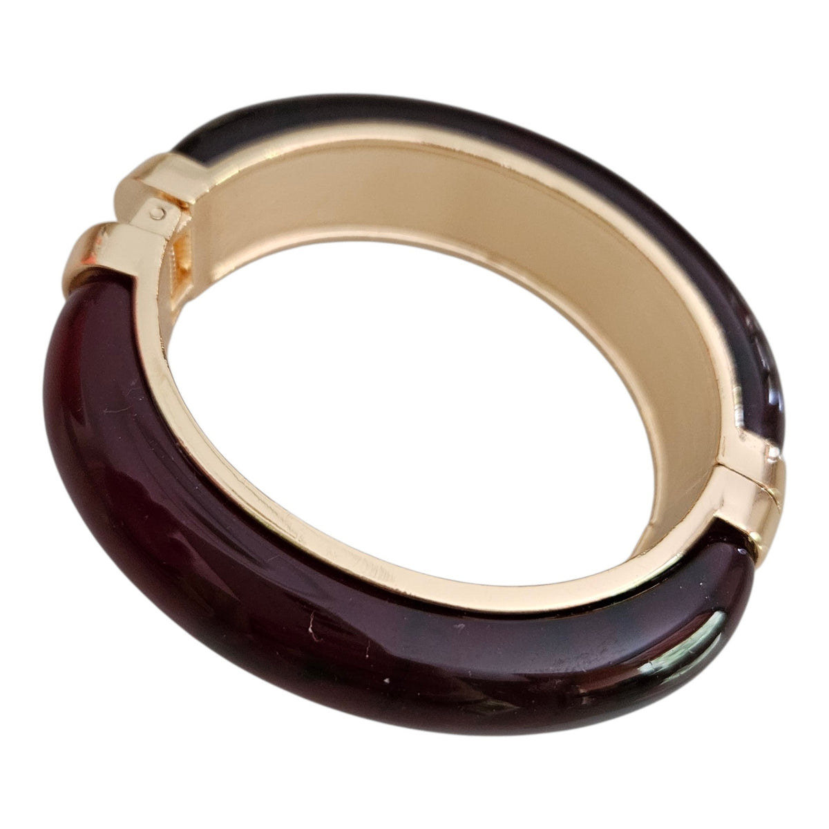 Bracelete Metal e Resina - Vinho