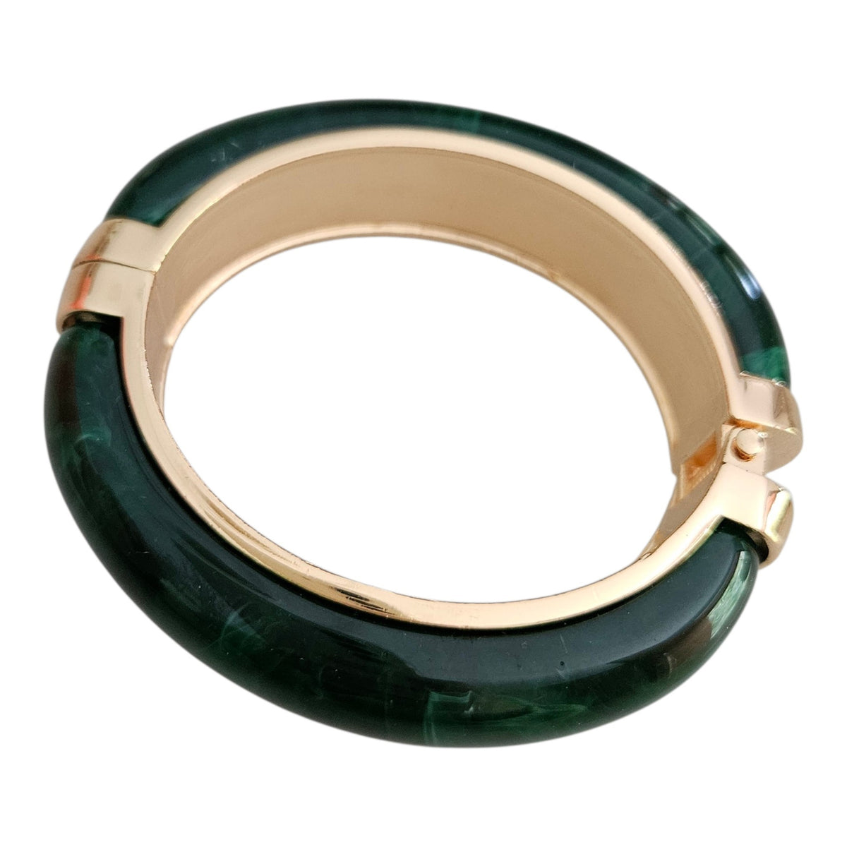 Bracelete Metal e Resina - Verde