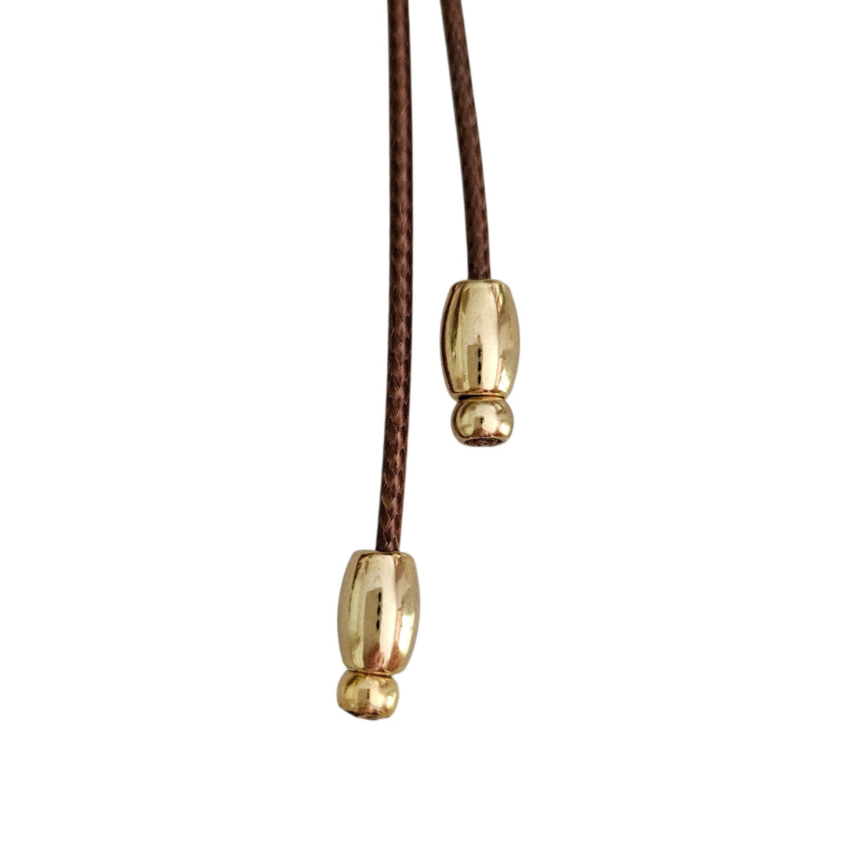 Colar Fio Marrom Pingente Indiano Terracota