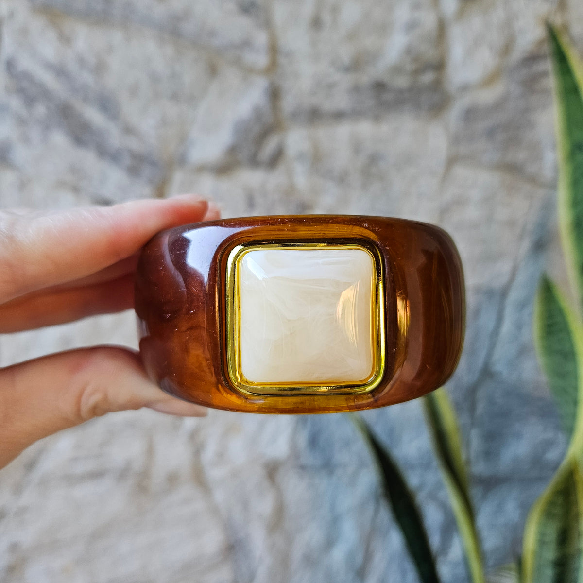 Bracelete Resina Cores - Camel com Off