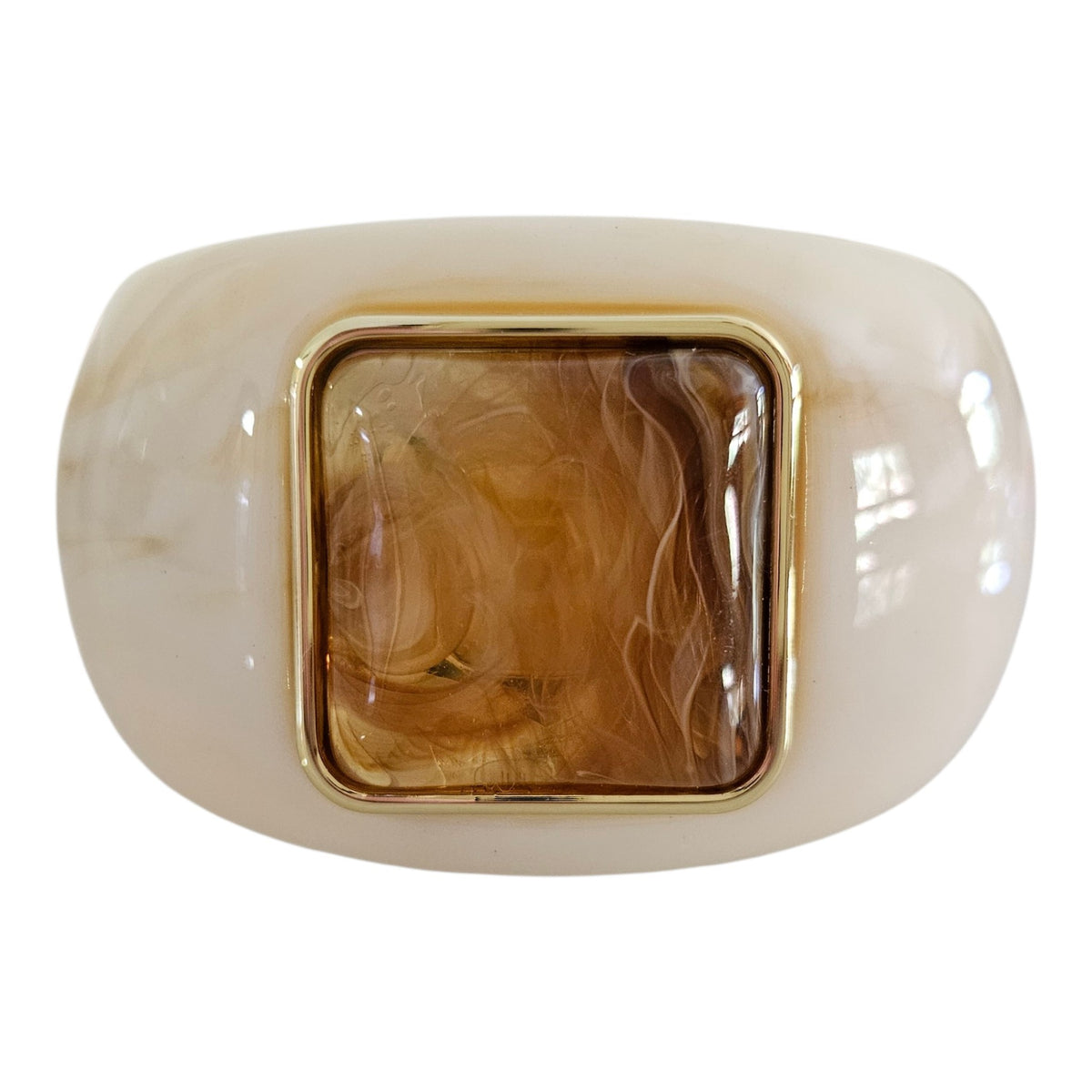 Bracelete Resina Cores - Off com Camel