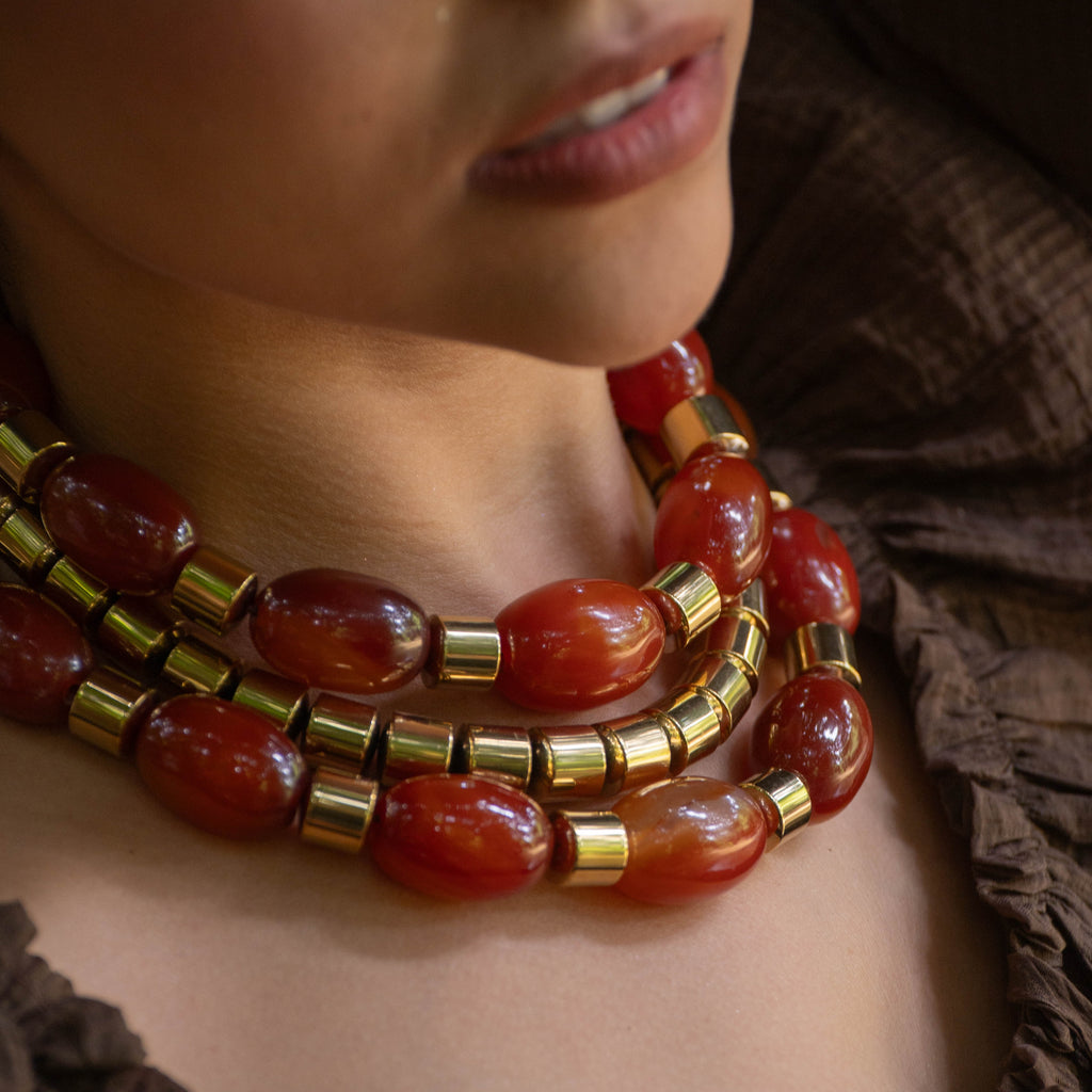 Colar Ágata Fogo