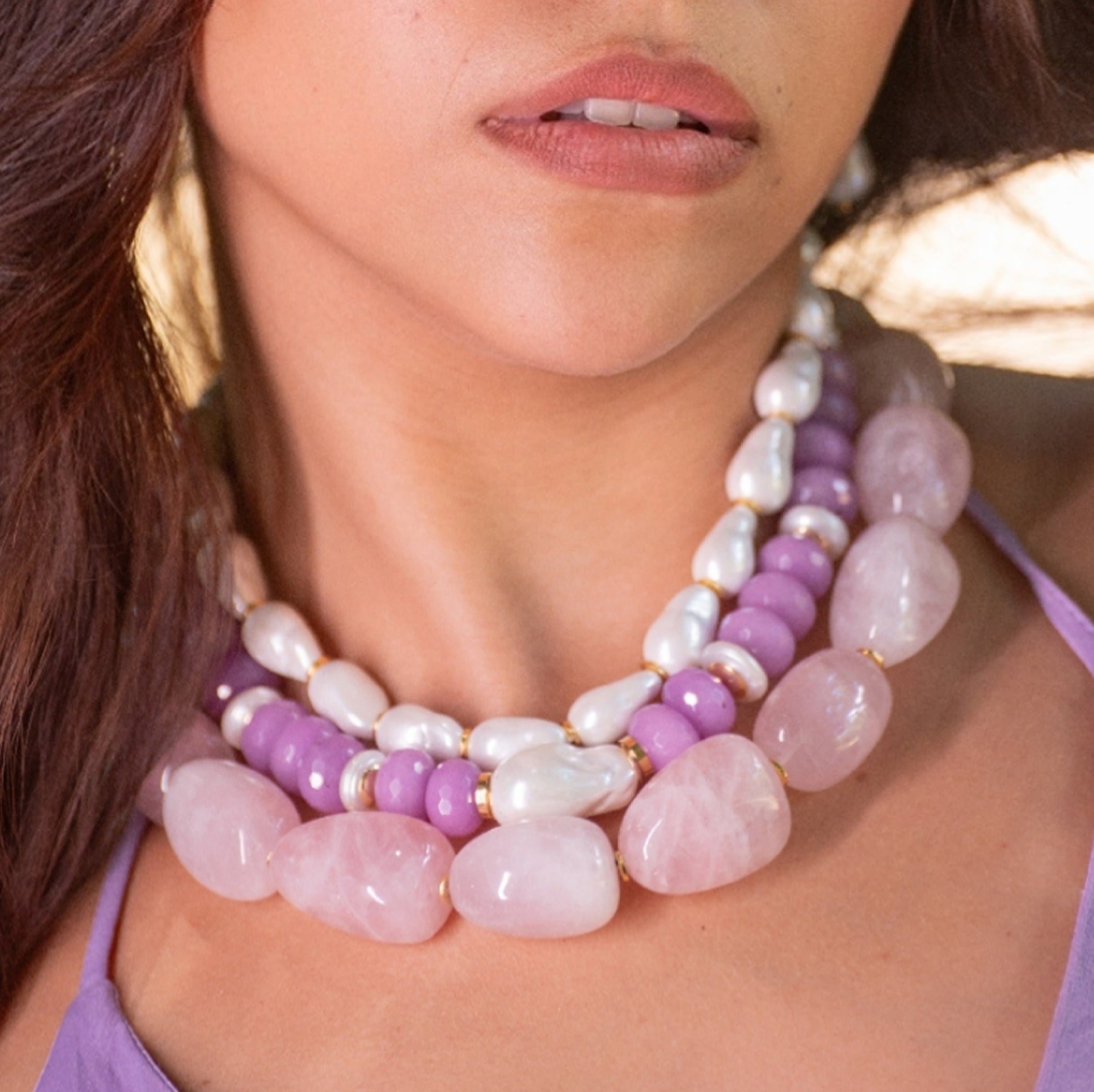 Colar Jade Roxa